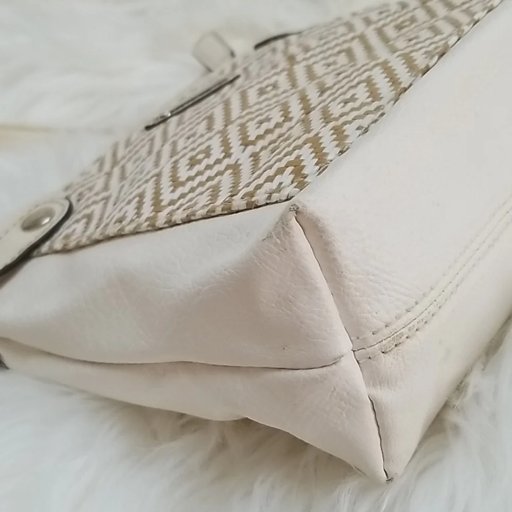 Rosetti white pebbled faux leather cross body bag
